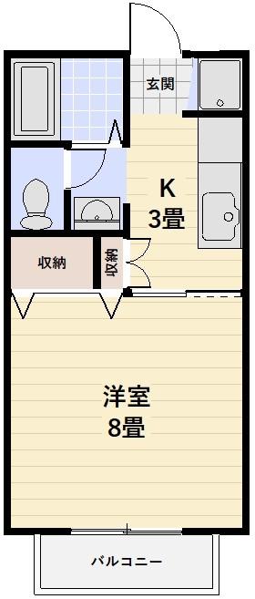 グレーシー幸田(1K/2階)の間取り写真