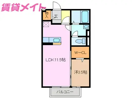 フォールティーグル(1LDK/1階)の間取り写真