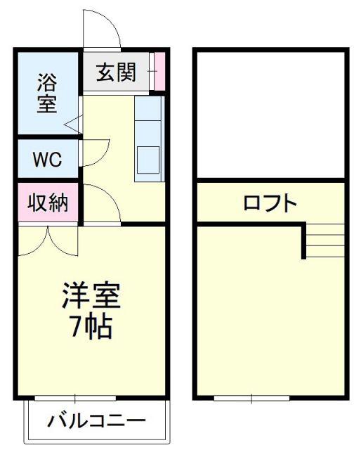 ビバリーハウス早出 B棟(1SK/1階)の間取り写真