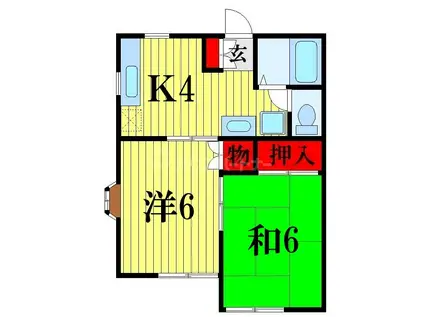 ポワール壱番館(2K/1階)の間取り写真