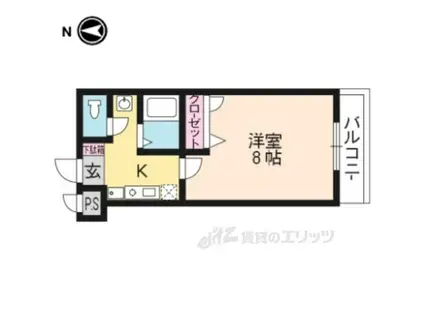 コーポ智恵光院(1K/4階)の間取り写真