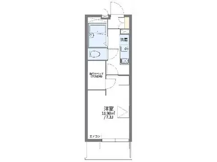 レオパレス田戸(1K/3階)の間取り写真