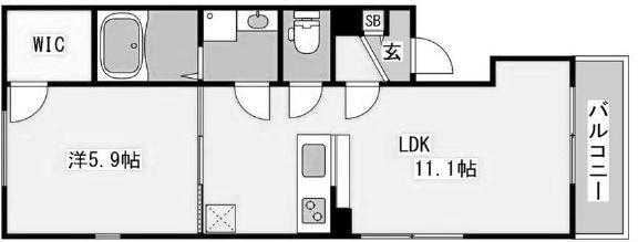ベイコート東舞子(1LDK/1階)の間取り写真