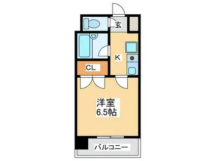 エストゥディオ難波(1K/1階)の間取り写真