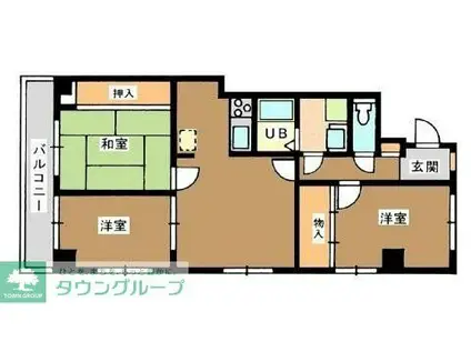 志村城山マンション(3LDK/1階)の間取り写真