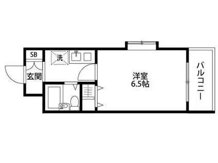 リーブル北小金(1K/2階)の間取り写真