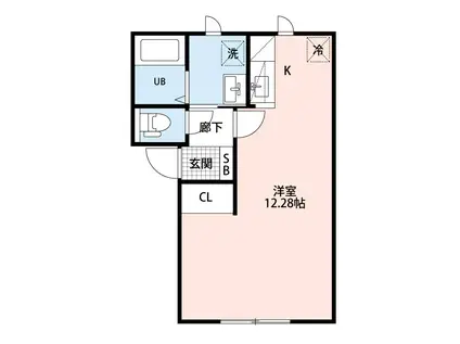 シュプリームブリス(ワンルーム/2階)の間取り写真