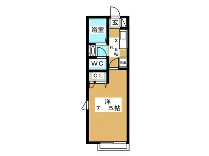 スプリングス日吉MKII(1K/1階)の間取り写真