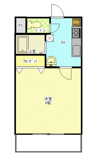 ベルメゾン山田I(1K/3階)の間取り写真