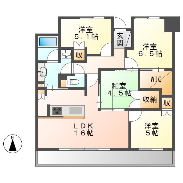 パークアクシス金山ウエスト(4LDK/3階)の間取り写真