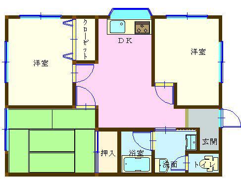 そのいけ植田(3DK/2階)の間取り写真