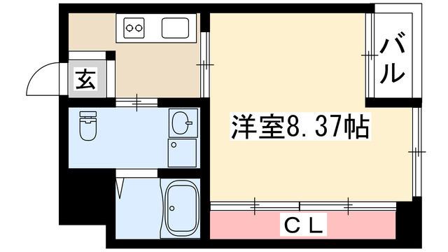 GRAN DUKE 代官町(1K/8階)の間取り写真