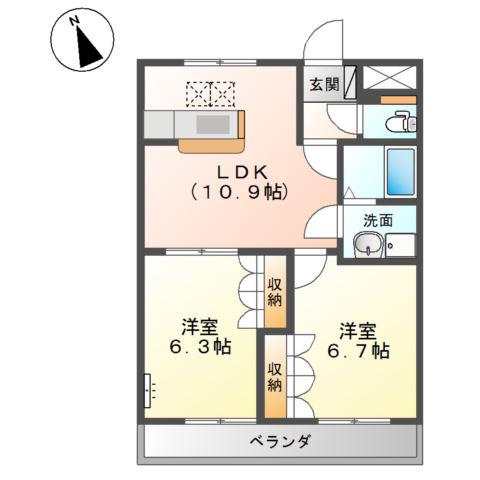 レガート(2LDK/1階)の間取り写真