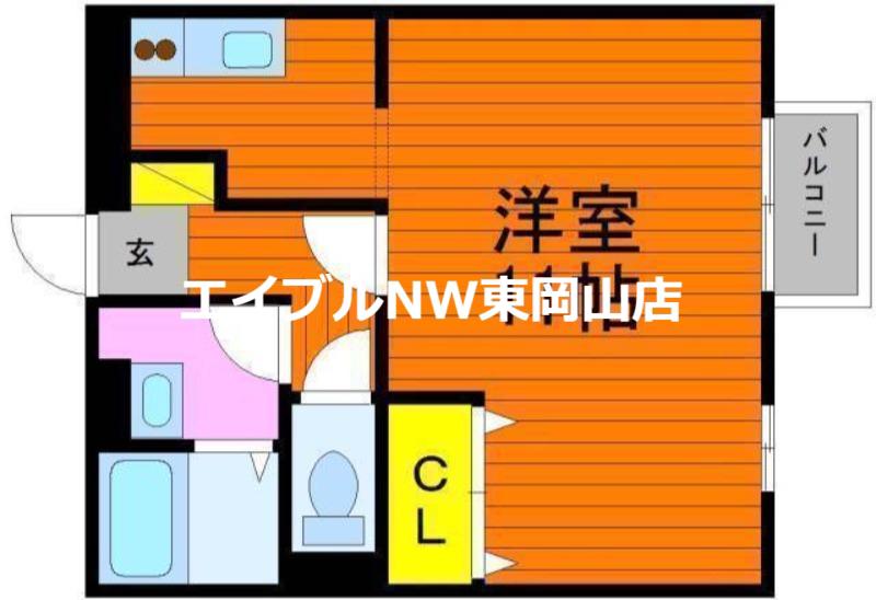 虹の奏音(ワンルーム/2階)の間取り写真