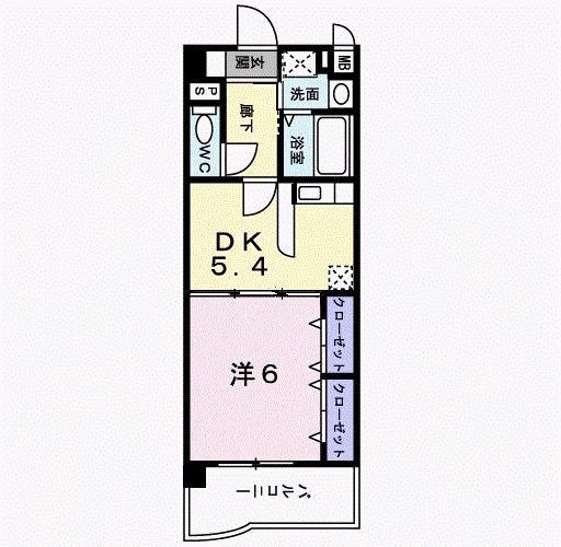 プラシード カーサ(1DK/4階)の間取り写真