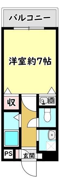 ファインコート萱島(ワンルーム/3階)の間取り写真