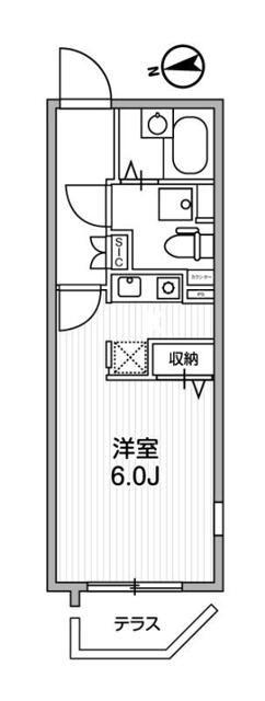 BRANCHE鷺ノ宮II(1K/1階)の間取り写真