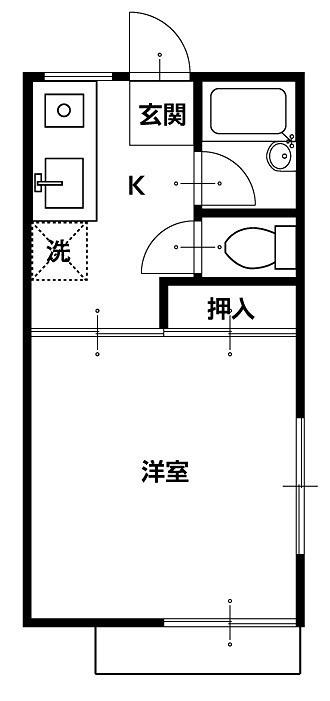メゾン大手2(1K/1階)の間取り写真