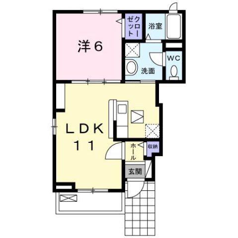 ボン・クロッシュII(1LDK/1階)の間取り写真