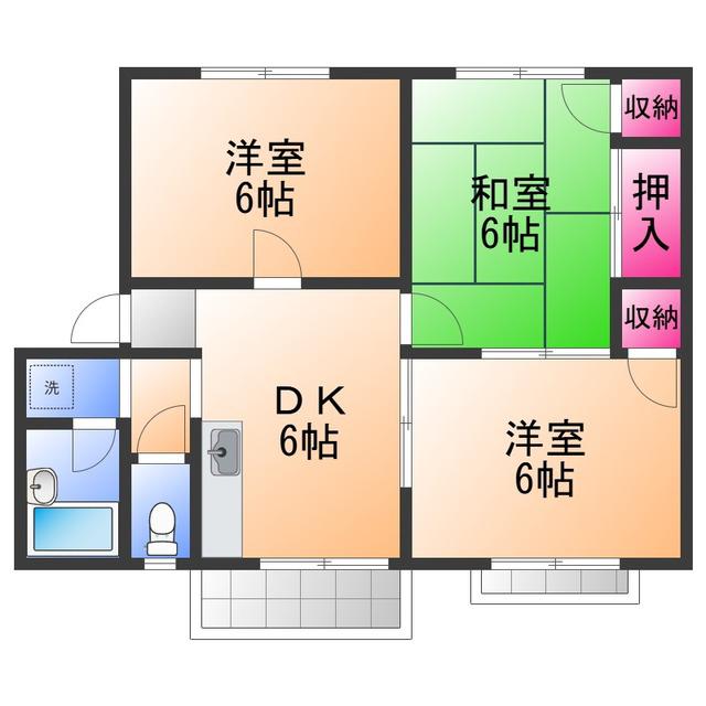 コンフィアンス(3DK/1階)の間取り写真