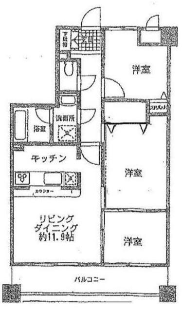 ドラゴンマンション橋本六番館(3LDK/4階)の間取り写真