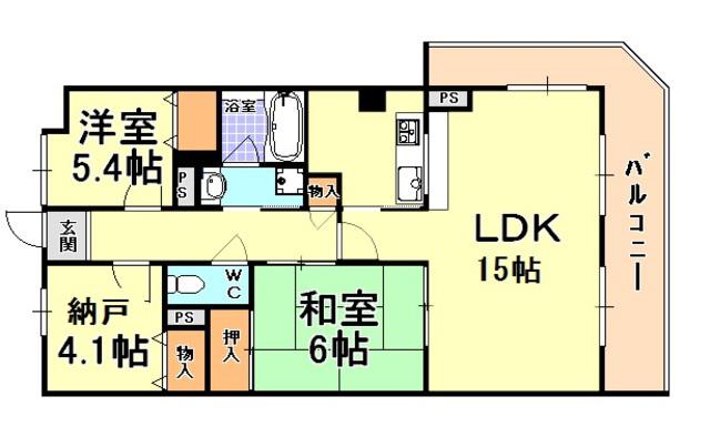 アーバネックス芦屋業平(2SLDK/8階)の間取り写真