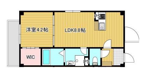 PREMIUM PEARL 塚本(1LDK/3階)の間取り写真