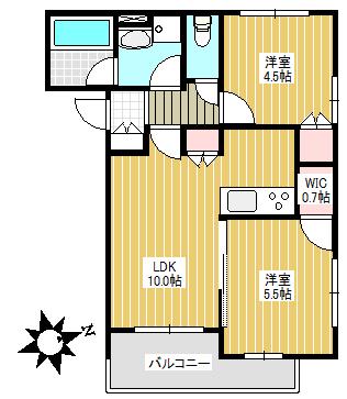 マグノリア ハウス(2LDK/3階)の間取り写真