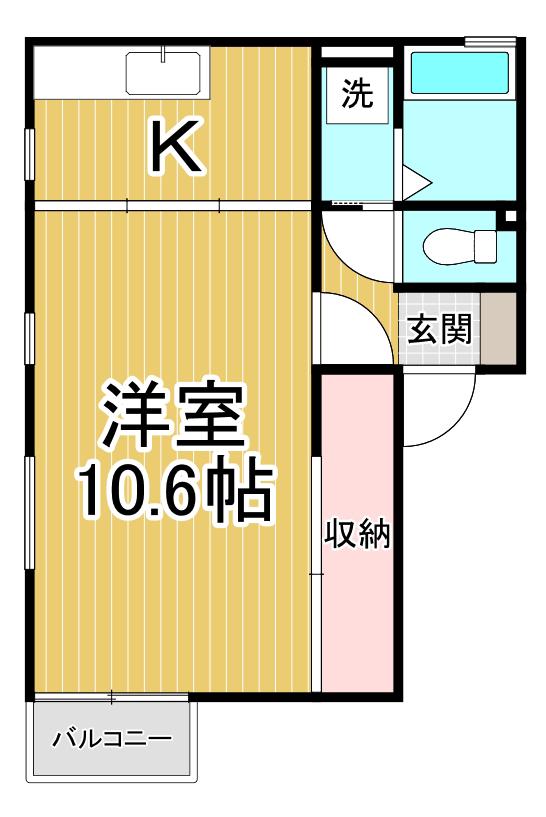 クライネ・ブルーメ(1K/1階)の間取り写真