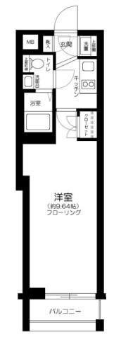 ビバリーホームズ常盤台III(1K/2階)の間取り写真