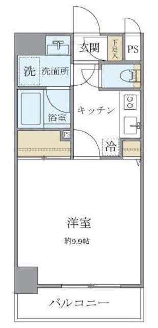 ISM中野坂上(1K/2階)の間取り写真
