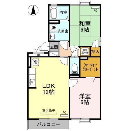 F.T.ビレッジ A(2LDK/3階)の間取り写真