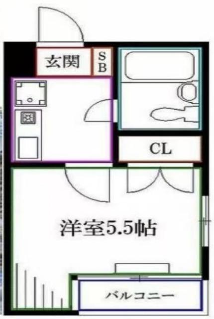 龍氏ビル(1K/1階)の間取り写真