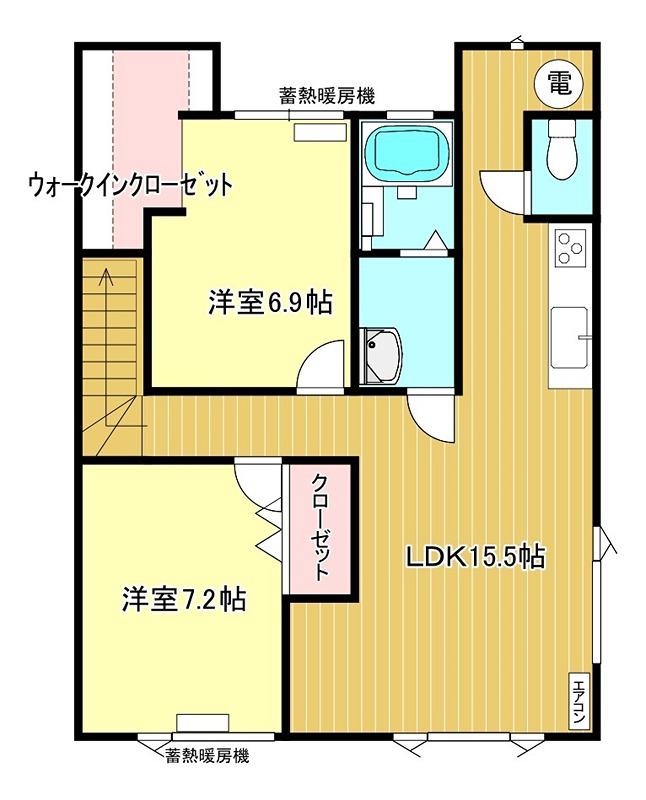 グレースR1(2LDK/2階)の間取り写真