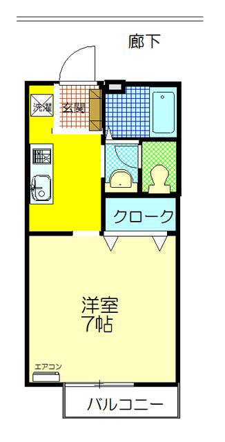 Y・クレモアII(1K/1階)の間取り写真