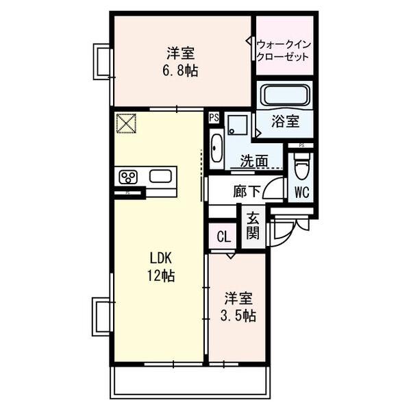 プロスペリタ(2LDK/3階)の間取り写真