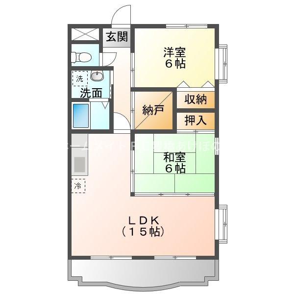リヴァージュ北島(2SLDK/2階)の間取り写真