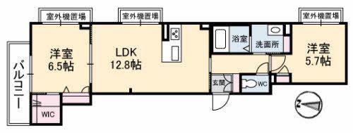 シャーメゾンクオーレ(2LDK/3階)の間取り写真