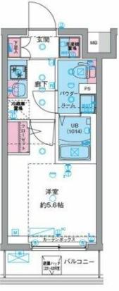 ジェノヴィア天王台(1K/4階)の間取り写真