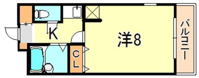 エスポワール大津和(1K/2階)の間取り写真