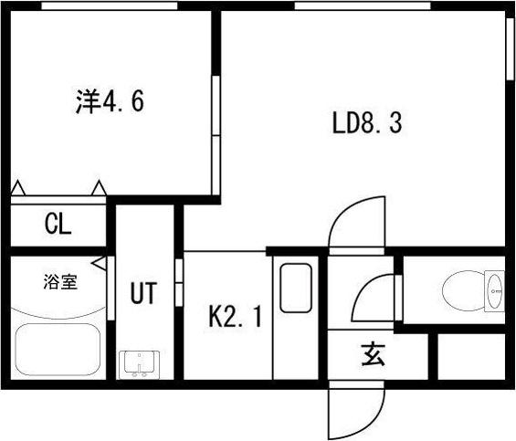ボナールカノンN43(1LDK/1階)の間取り写真