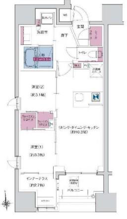 ソルティア府中宮町(2LDK/2階)の間取り写真
