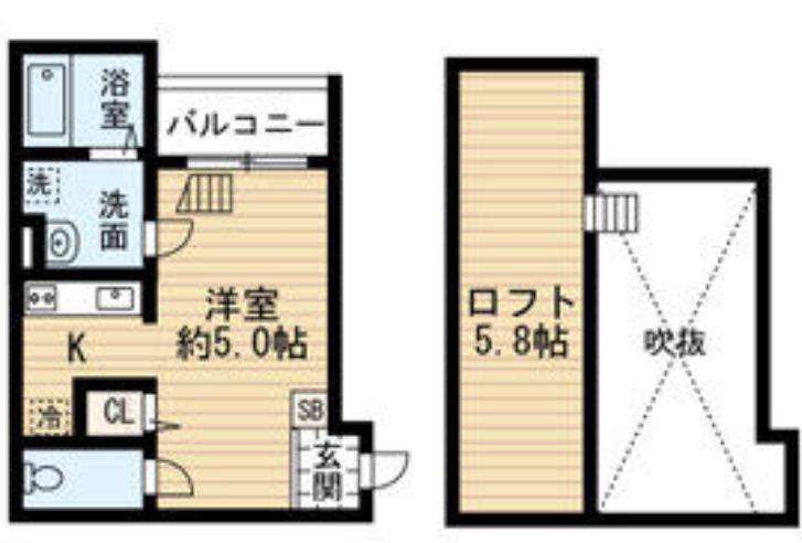 ドリームスクエア(ワンルーム/2階)の間取り写真