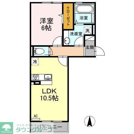 ロイジェントパークスレイクタウンIII D(1LDK/3階)の間取り写真