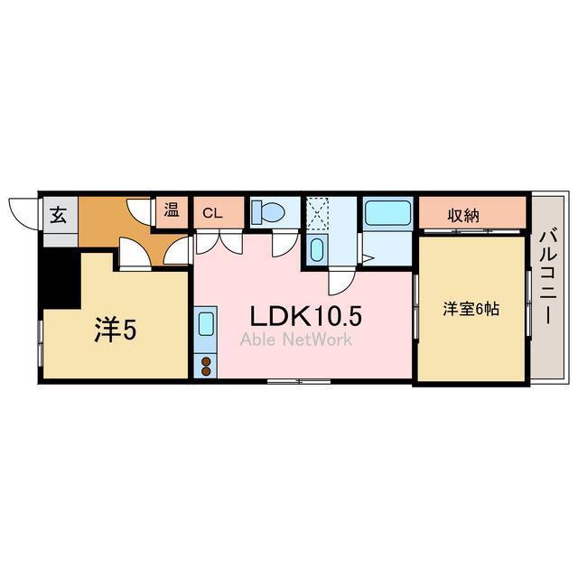 アーバンコート西原(2LDK/8階)の間取り写真