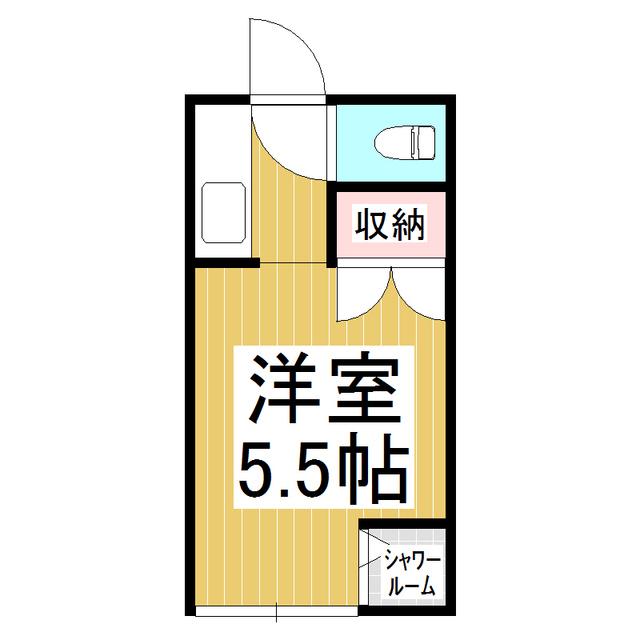 アサヒ若里ハイツ(1K/1階)の間取り写真