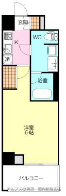 SQUARE CITY YOKOHAMA NEGISHI II(1K/3階)の間取り写真