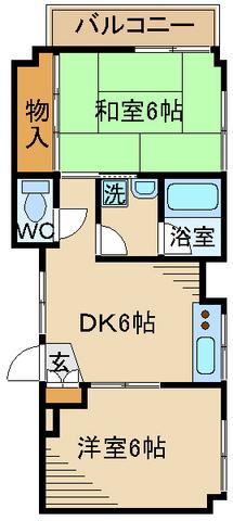 アルカサール(2DK/3階)の間取り写真
