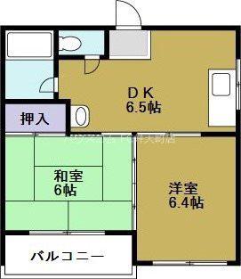 M.ハウス(2DK/5階)の間取り写真