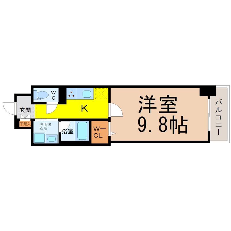 SOU大須(1K/3階)の間取り写真